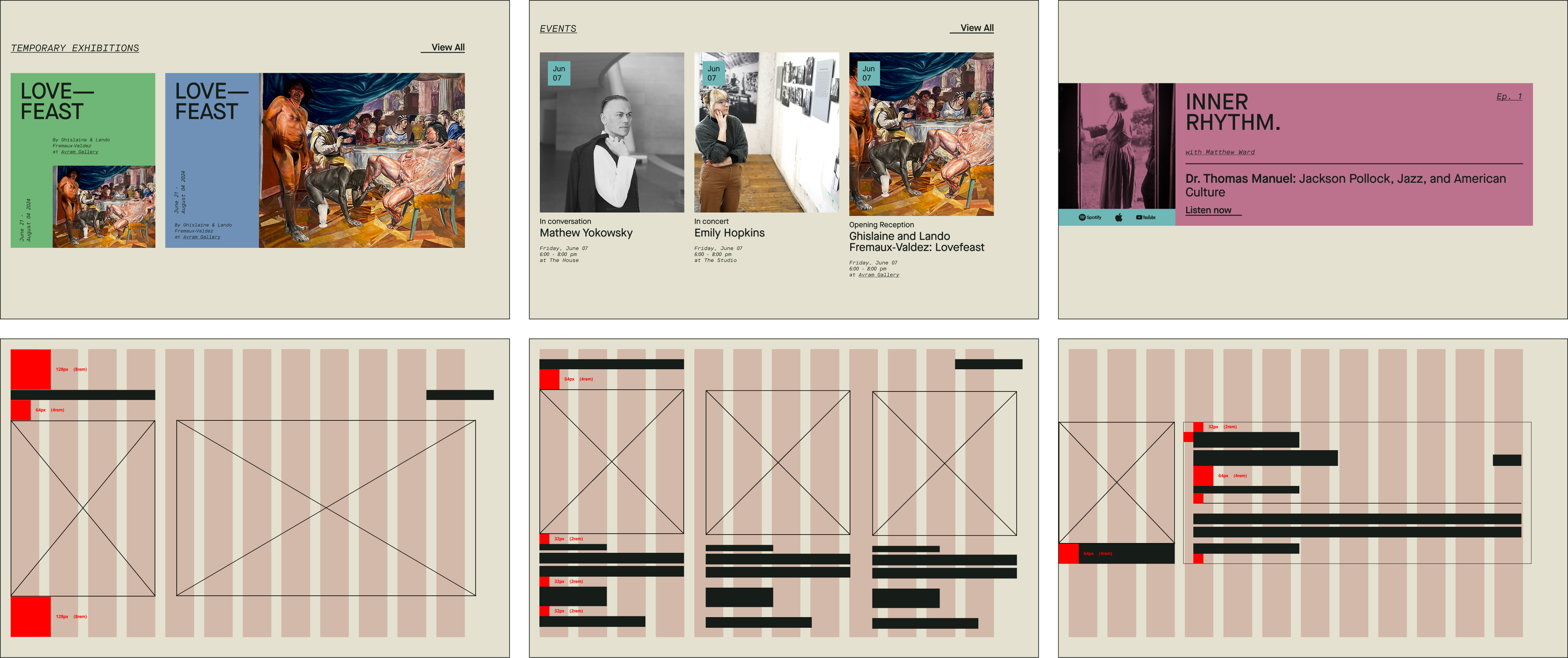 Pollock Krasner House Wireframes